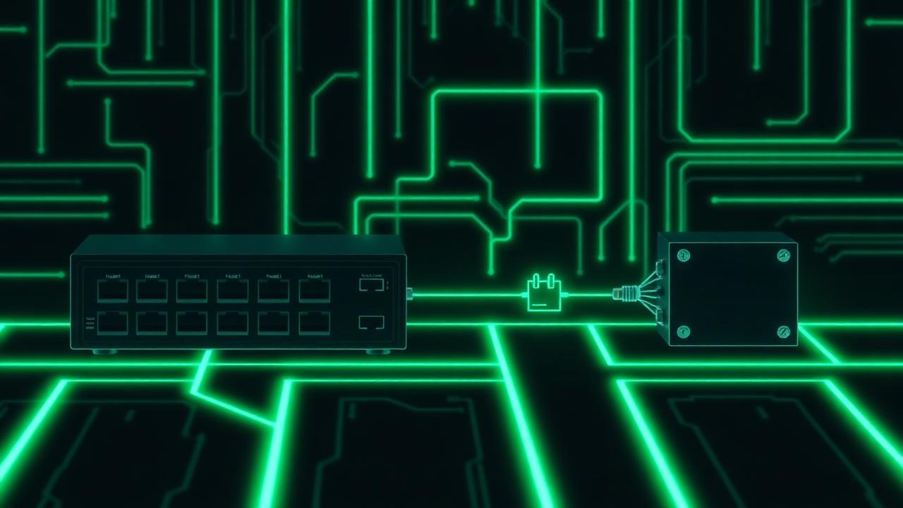 Layer 2 switch with a man-in-the-middle attacker node